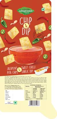 Wingreens Farms Jalapeno Pita Chips with Sweet Chilli Garlic Dip Chips