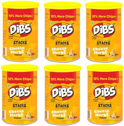 DIBS Potato Crisps On the Go Adventure Cheese & Herbs Chips (Pack of 6) Chips