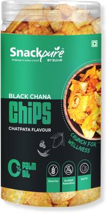 SNACKPURE BY ZUARI Black Chana Chips Chatpata |No Palm Oil |Gluten Free | No Added Preservatives Chips