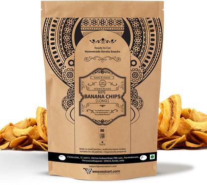 looms & weaves Fresh Homemade Fried Ripened Oragnic Banana Chips -250 Gm Chips