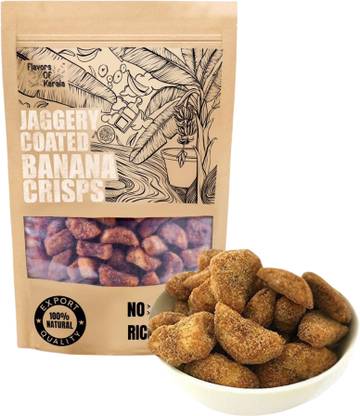 FLAVORS OF KERALA Premium Kerala Jaggery Coated Banana Chips Chips