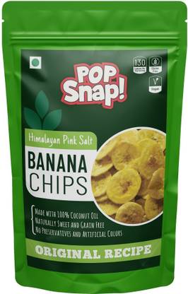 pop snap Himalayan Pink Salt Banana Chips | Banana Wafers | Made with Coconut Oil