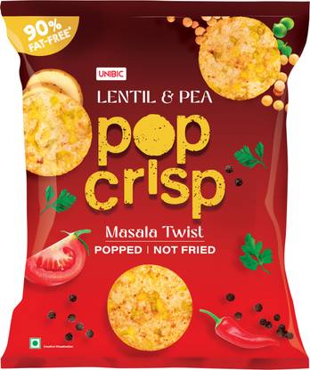 UNIBIC Pop Crisp - Masala Twist Lentil & Pea Chips