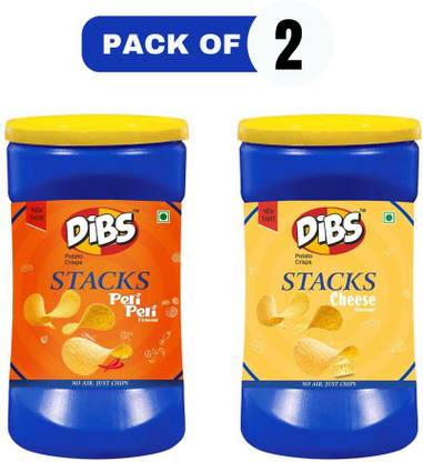 DIBS Peri Peri And Cheese Flavour Potato Chips Healthy and Tasty Chips Pack of 2 Chips
