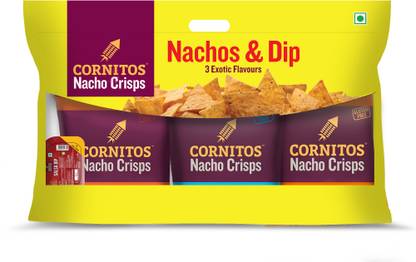 CORNITOS Salsa combo Nachos includes 3 nachos 55 g & 1 salsa dip 50g Nachos