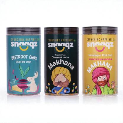 Snaaqz Beetroot Chips Cream & Onion+Cheese & Herbs+Pink Salt Makhana Chips