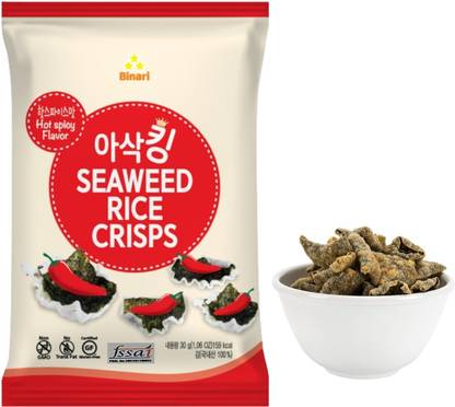 BINARI Seaweed Rice Chips Crispy Snack 30g Product of Korea Chips