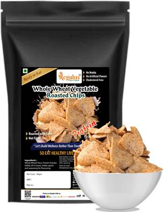 regulus Whole Wheat Protein Chips | Roasted | 90gx3pack | Protein Snack Chips