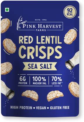 PINK HARVEST FARMS Red Lentil Crisps -Light. Versatile! No Rice, Potato, Corn or Wheat. Sea Salt Chips