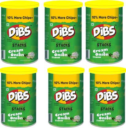 DIBS Potato Crisps On the Go Adventure Cream N onion Chips (Pack of 6) Chips