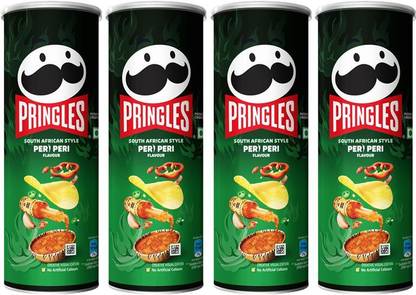 Pringles Potato Chips Peri Peri Flavor Pack of 4, Crispy Snack for Movie & Game Nights Chips