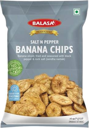 balasa BLACK PEPPER BANANA CHIPS WITH ROCK SALT for Fasting Chips