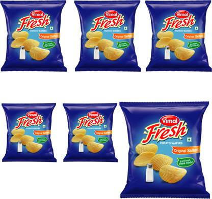 VIMAL Fresh Original Salted Wafers - Crispy Indian Snack, 150g x 6 - Classic, Crunchy