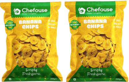 CHEFOUSE Kerala Banana Chips,Plain Salted Banana Chips,Thin Sliced and Crispy Snack Chips