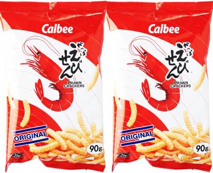 Calbee Original Prawn Crackers, 90 gms (Pack of 2) Crackers