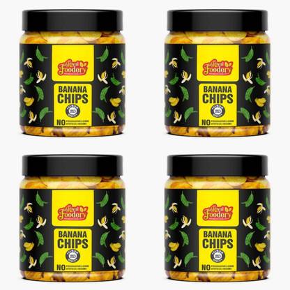 Royal foodery Kerala Banana Chips Original Style Pack of 4 [ 250gram X 4 ] Chips