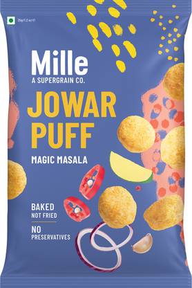Millé: A Supergrain Co. Jowar Puffs Magic Masala, Not Fried, No Preservatives, Healthy Snacks Puffcorn