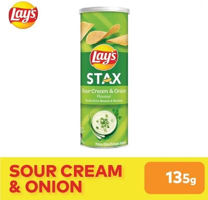 Lay's Stax Sour Cream & Onion Flavour Chips Imported 135gms Chips