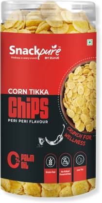 SNACKPURE BY ZUARI Corn Tikka chips Peri Peri | No Palm Oil | Gluten Free | No Added Preservatives Chips