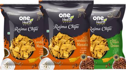 ONE HEALTH NUTRI Tandoori Masala & Cream Onion Rajma High Protein Snack 2+1 Combo 60Gm Each Chips