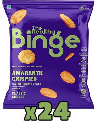 The Healthy Binge Amaranth Classic Cheese baked not fried, Protein Rich, 0% Cholesterol Chips
