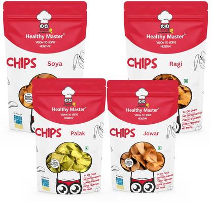 healthy master Each One Catch One Chips combo - 400 gms (Jowar, Ragi, Soya, Palak chip) Chips