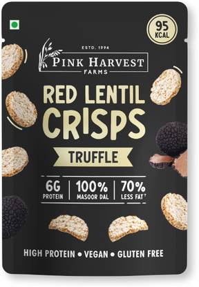 PINK HARVEST FARMS Red Lentil Crisps Truffle Light Addictive No Rice, Potato, Corn or Wheat. Chips