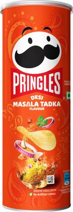 Pringles Potato Chips Desi Masala Tadka Flavor, Crispy Snack for Game Nights, On-the-Go Chips