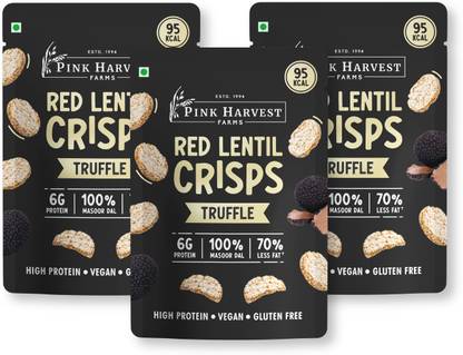 PINK HARVEST FARMS Red Lentil Crisps-Truffle Light. Crispy No Rice, Potato, Corn or Wheat. Chips