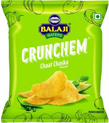 Balaji Wafers Crunchem Chaat Chaska Wafers 15G (Pack Of 12)
