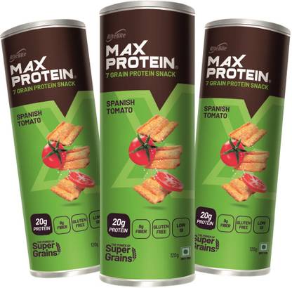 RiteBite Max Protein Chips - Spanish Tomato 120g(Pack of 3) Chips