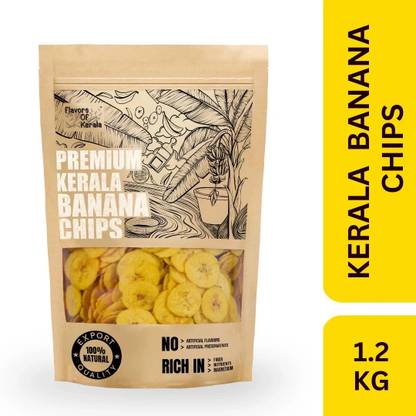 FLAVORS OF KERALA Kerala Banana Chips Wafers In Coconut Oil | Fresh, Healthy, Thin, Crispy Snacks