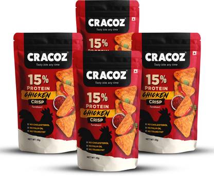 Cracoz Ready to Eat Tandoori Chicken Chips pack of 4 Chips