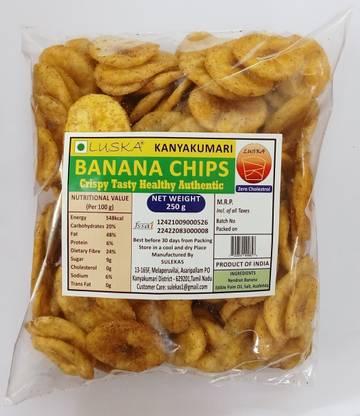 LUSKA Kanyakumari Banana, Authentic Nendran Plantain Chips