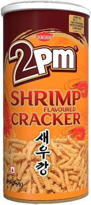 2pm - Shrimp Craker Can-Flavoured Craker-Ready To Eat - 125 Gm -Pack of 1 Chips