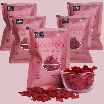 Nocap Foods Pack of 5 |Nocap Beetroot Masala Chips 30 gm |Healthy Chips| No Palm Oil Chips