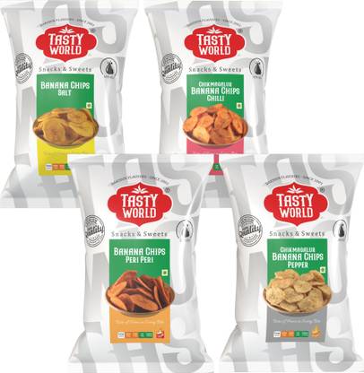 Tasty World 4 Pack Combo Banana Chips