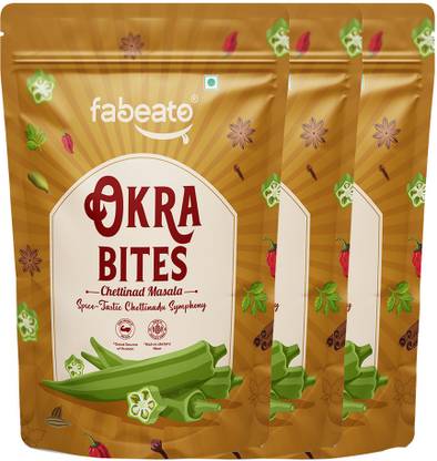 Fabeato Chettinad Okra Chips|Vacuum Fried|Gluten Free| Vegan Friendly Snack|Trans free Chips