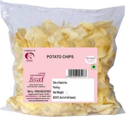 Seema Raw Potato Chips, Fryums | Thin & Tasty Ready to Fry Potato Chips, Aalu Chips