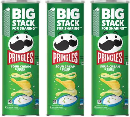 Pringles Potato Chips, Sour Cream & Onion Flavoured Potato Chips Chips