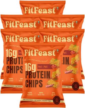 FitFeast Protein Chips (Peri Peri), Box of 6 Chips