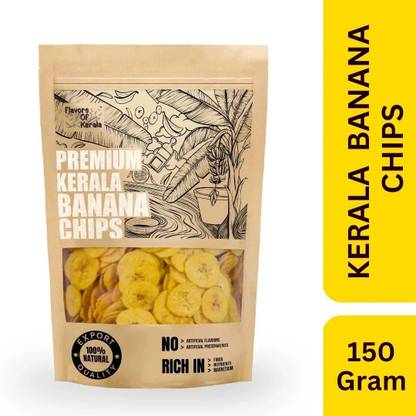 FLAVORS OF KERALA Kerala Banana Chips Wafers In Coconut Oil | Fresh, Healthy, Thin, Crispy Snacks