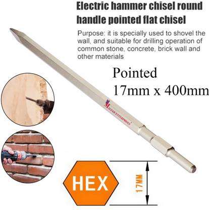 MALFAH ENTERPRISES Chisel Pointed Hex 17x400 Maf Hammer Drill Combination Chisel Set