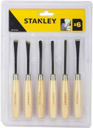 STANLEY STHT16120-8 1/4'' 6-Piece Wood Carving Chisel Set for DIY and Professional Use Combination Chisel Set