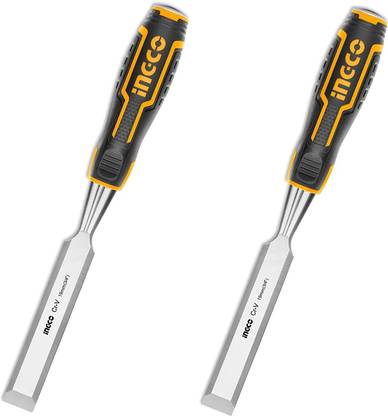 INGCO Wood Chisel, Cr-V, Width: 19mm, 2pcs PAck Wood Chisels Firmer Chisel