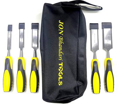 Jon Bhandari Tools Combo of 5 Wood Chisel Set 13mm, 19mm, 25mm, 32mm, 38mm With bag Firmer Chisel