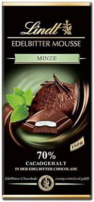 LINDT Edelbitter Mousse Dark Chocolate With Delicious Mint Flavour 70% Cocoa Bars