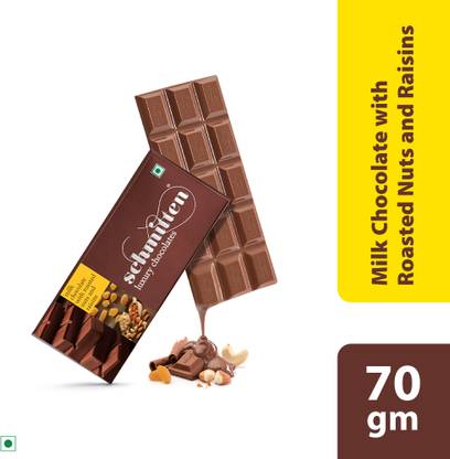 Schmitten Milk Chocolate with Roasted Nuts and Raisins Bars