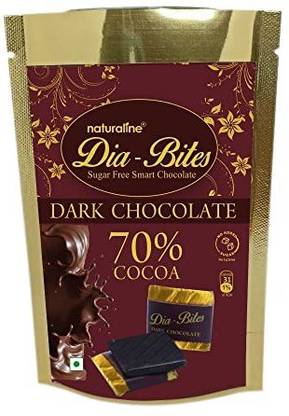 naturaline Dia-Bites Sugar Free Dark Chocolate|Natural Xylitol & Erythritol Dark Chocolate Bites