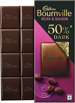 Cadbury Bournville Rum & Raisin 50% Dark Chocolate Bars